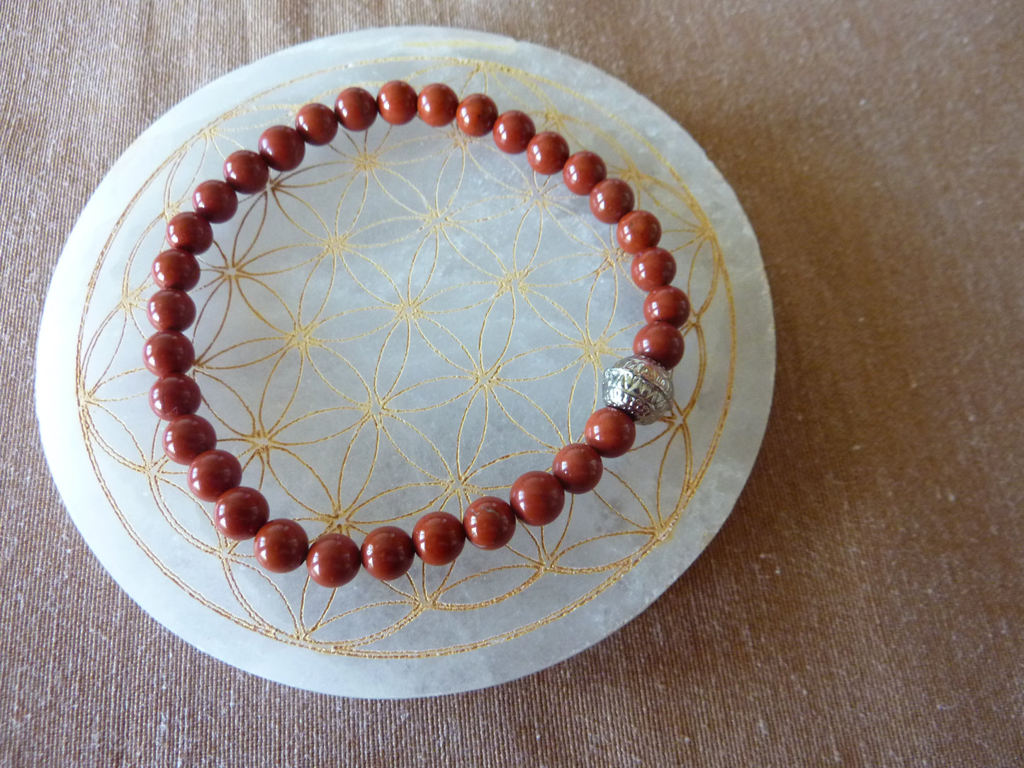 Bracelet de jaspe rouge - 1er chakra racine - ancrage simplicité solidité réalisme